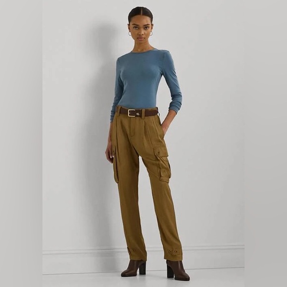 NWT Ralph Lauren Classic Long Sleeve Crew Neck Top in Dusty Blue Size S - Picture 2 of 9